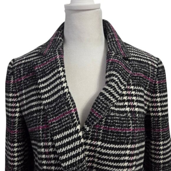 NEW Loft Plaid Long Modern Blazer Coat Jacket - Picture 4 of 13